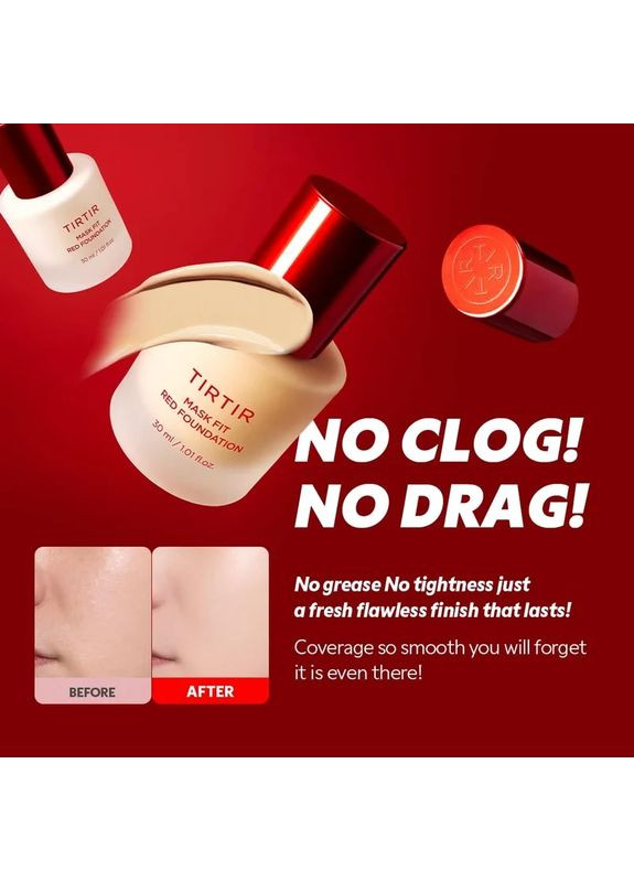 Стійкий тональний крем з натуральним покриттям Mask Fit Red Foundation 21N Ivory 30 ml TIRTIR (362962072)