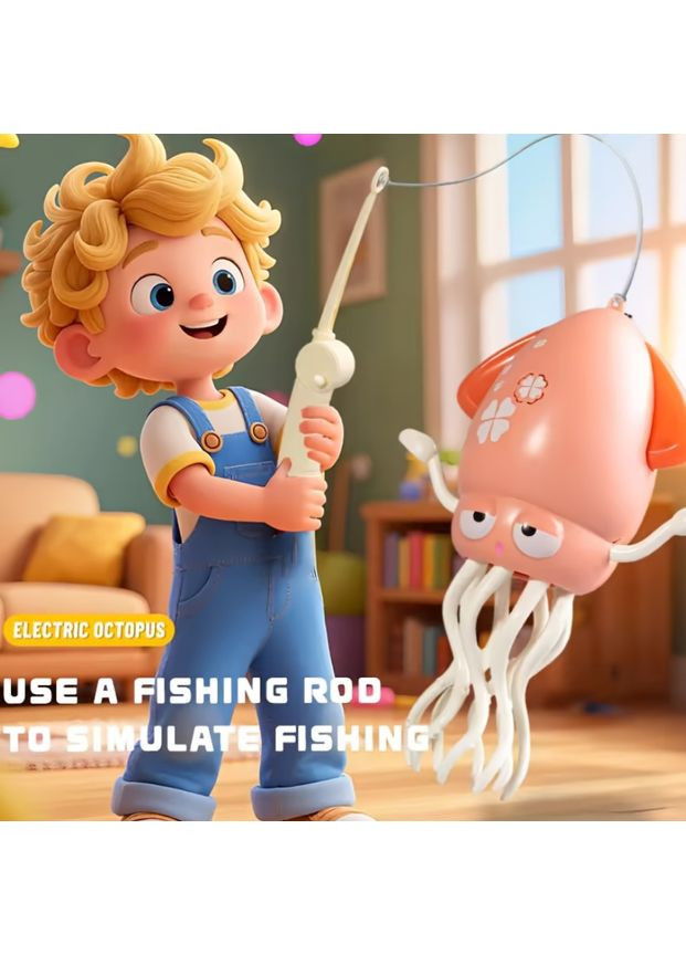 Танцующий осьминог Tummy Time интерактивная игрушка кальмар для детей розовый (2104618658) No Brand (355873060)