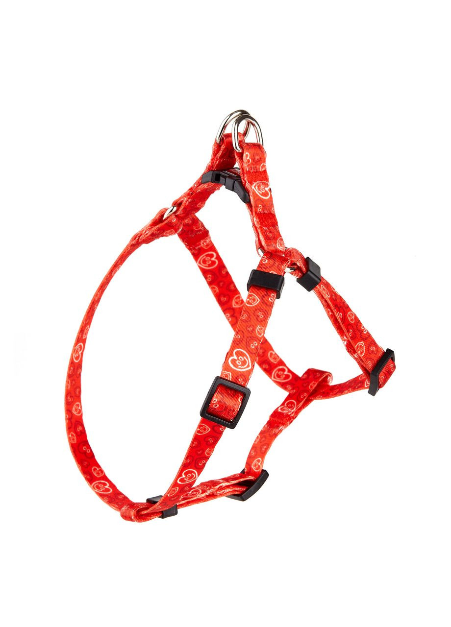 Шлея з нейлону з візерунком "HEARTS" та пластиковою пряжкою 10 мм А:240-300 мм, В:260-400 мм Kareline (339074970)