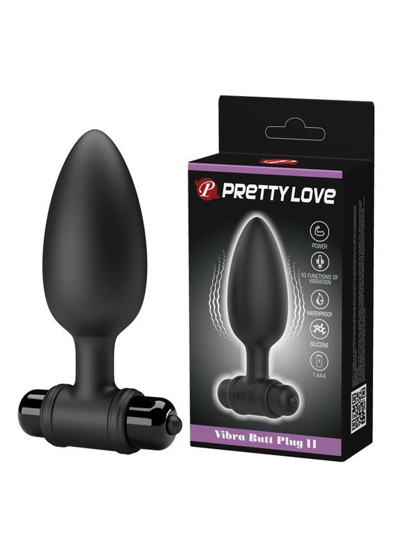 Анальна пробка Vibra Butt Plug II Black - CherryLove Pretty Love (329152800)