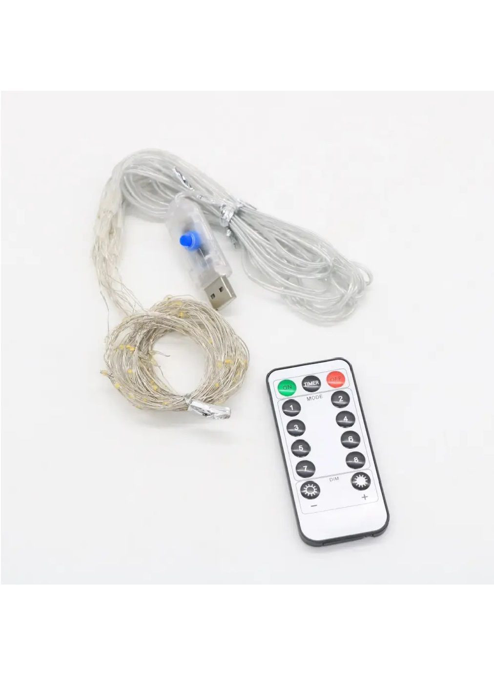 Гірлянда штора водоспад світлодіодна святкова новорічна з роботою від USB пультом контролером 3x2 м (481892-Prob) Біла Unbranded (367782949)