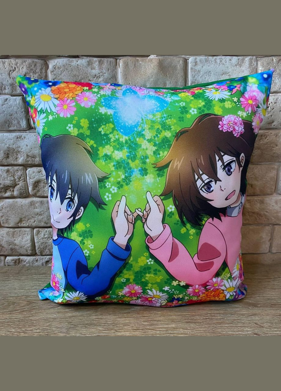 Подушка аниме Город в котором меня нету 33х33 см No Brand (331905475)