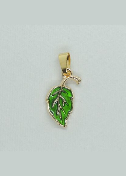 Кулон золотистый Зеленый листок Liresmina Jewelry (285781021)
