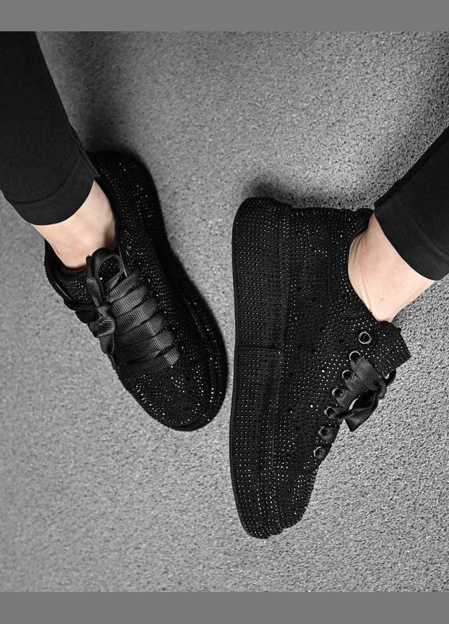 Жіночі кросівки swarovski No Brand чорні демісезони (345626752)