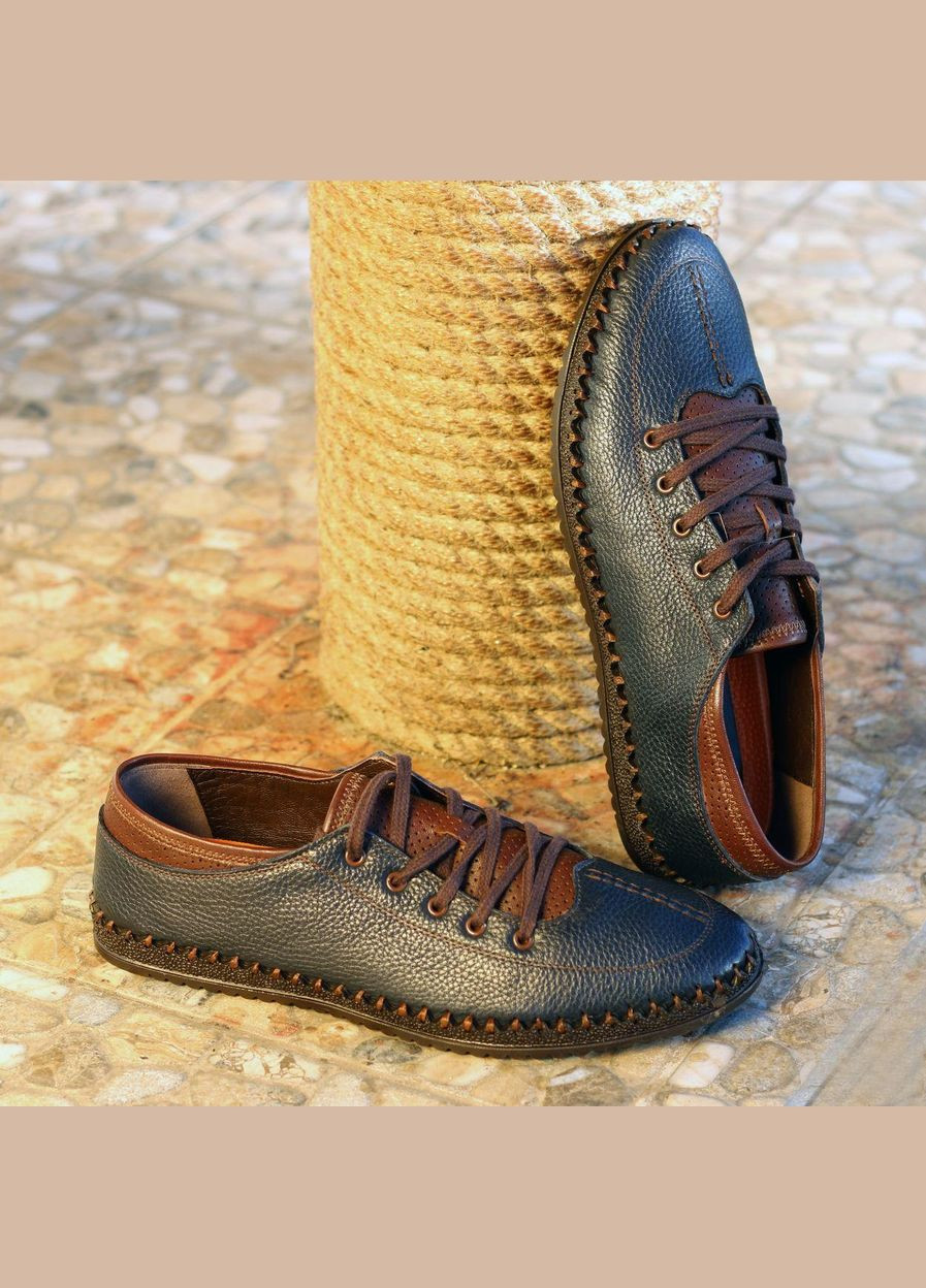 Синій кеди 12679-3000-08 +коричневий Etor