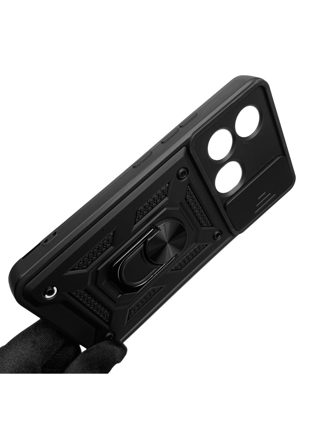 Чохол для Blade L220 броньований з кільцем зі шторкою на зте блейд л220 чорний rg1 ZTE (366019620)