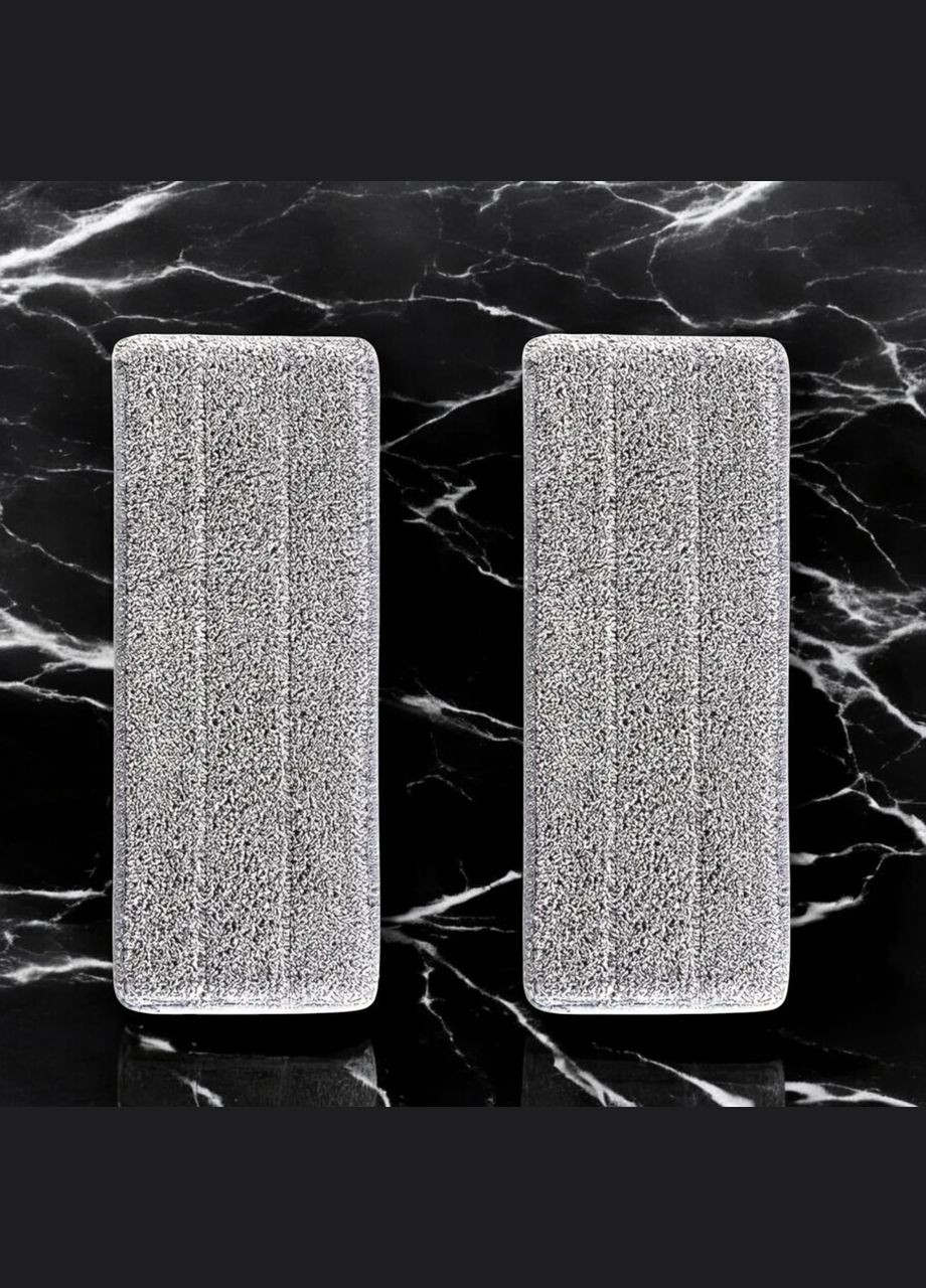 Набір із 2 шт. змінних насадок мопів для швабри із мікрофібри, 33x12 см, сірі China (325470696)