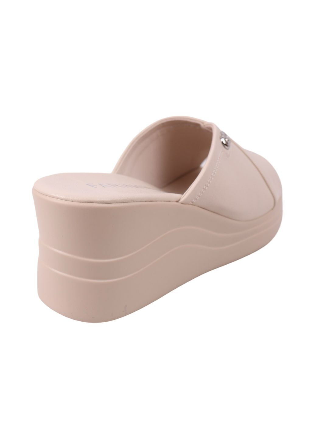 Бежевые шлепанцы женские бежевые натуральная кожа FARINNI