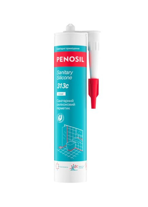 Силіконовий герметик Premium Sanitary Silicone 313/313c (310 мл) cанітарний білий (23648) Penosil (286423544)