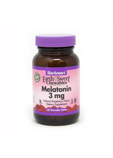 Earth Sweet Chewables Melatonin 3 mg 120 Chewable Tabs Raspberry Bluebonnet Nutrition (294058490)