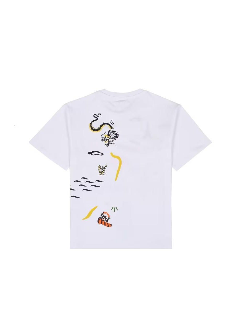 Біла демісезонна футболка, арт. 15665, гора, 104 см, 4 роки Kenzo