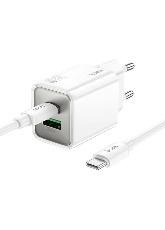 Адаптер мережевий Type-C to Type-C cable Glorious N46 |1USB/1Type-C, 20W/3A, PD/QC| Hoco (389370692)