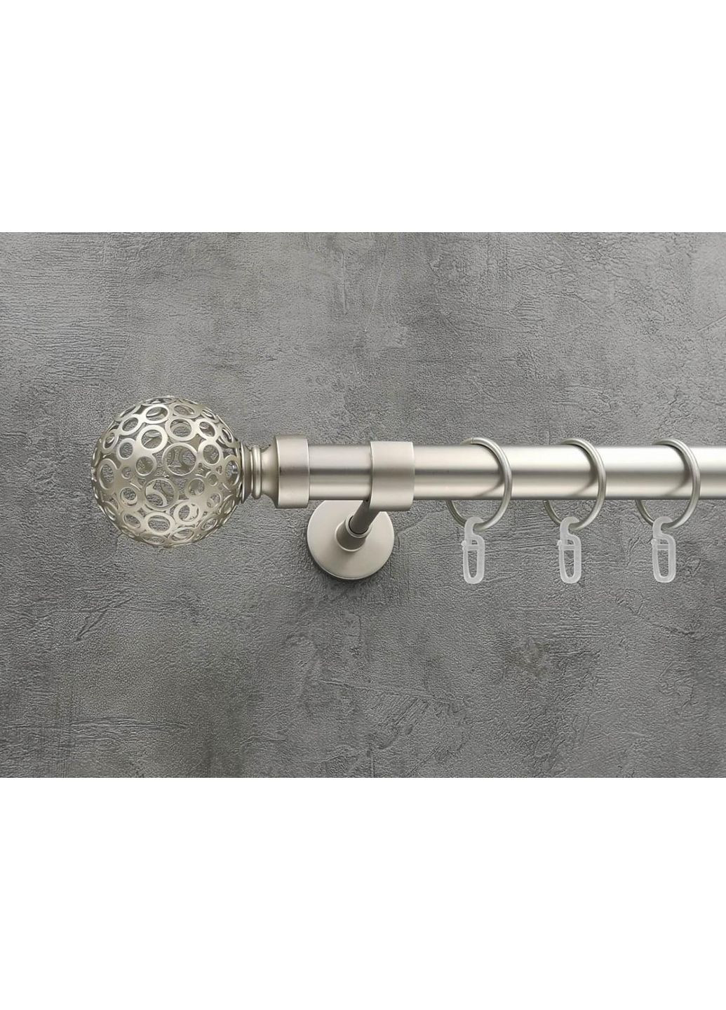 Карниз Савона гладка штанга одинарний модерн 25 мм 400 см Сатин Quadrum (352782284)