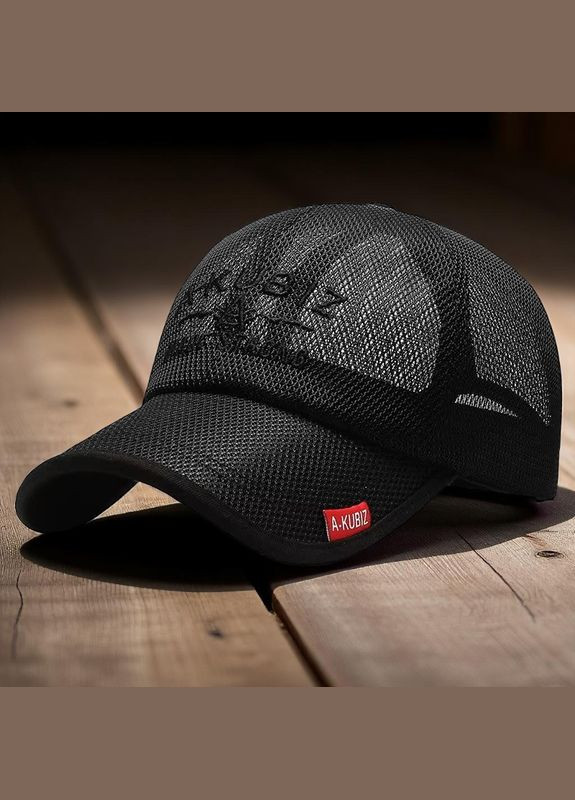Бейсболка чоловіча чорна сітчаста кепка — дихаюча легка кепка для спорту та відпочинку 56-60см No Brand (338379220)