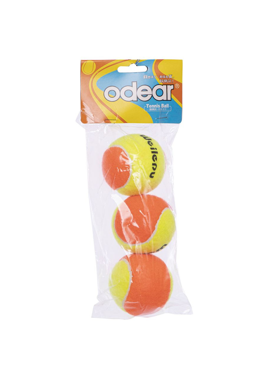 М'яч для великого тенісу (3шт) Pro (у пакеті, помаранчевий-салатовий) (T966) Odear (361434992)