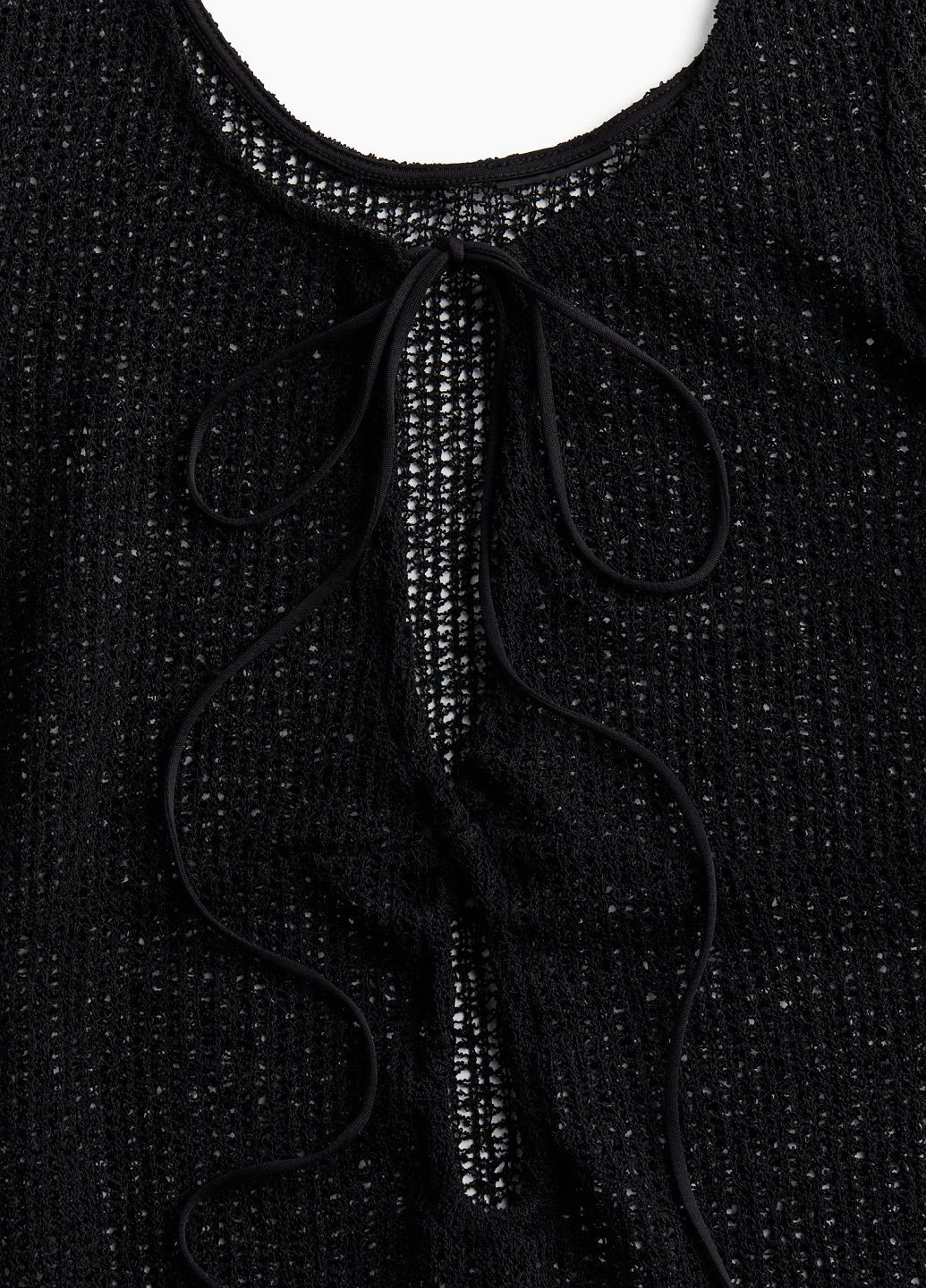 Черное пляжное платье H&M однотонное