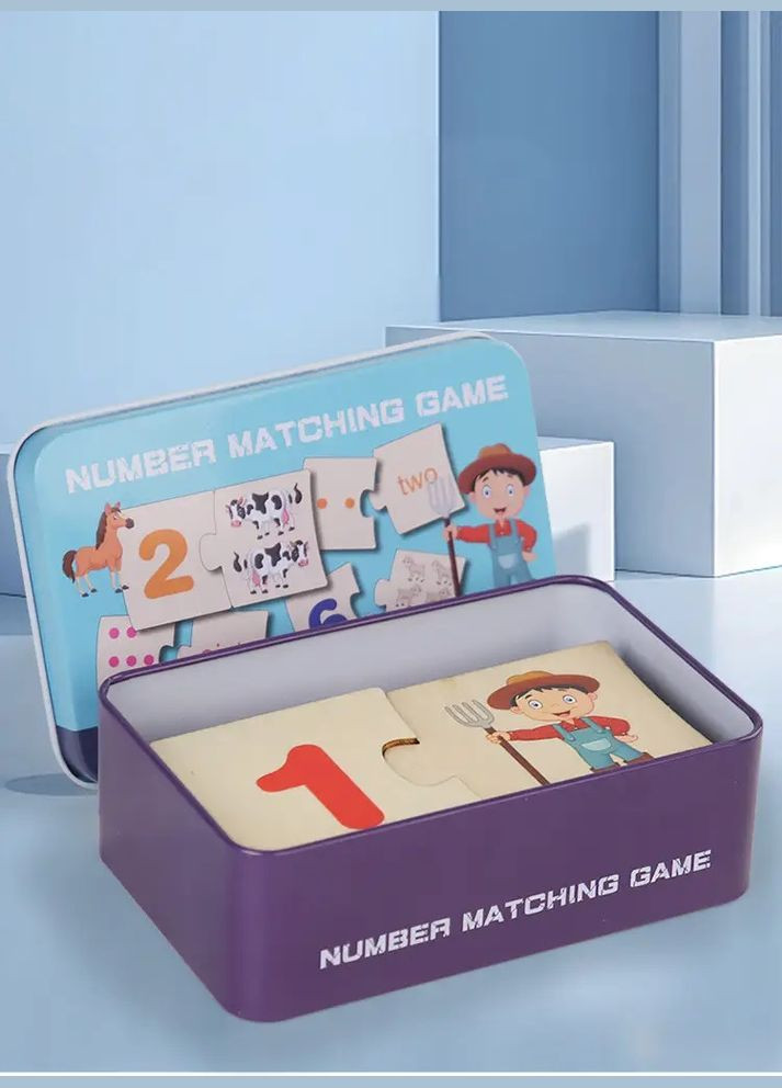 Деревянная головоломка "Совпадение номеров", развивающая игра для детей No Brand (346121181)