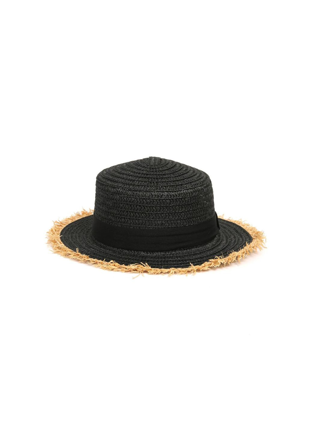 Шляпа канотье женская бумага черная AURORA LuckyLOOK 144-454 (289478351)