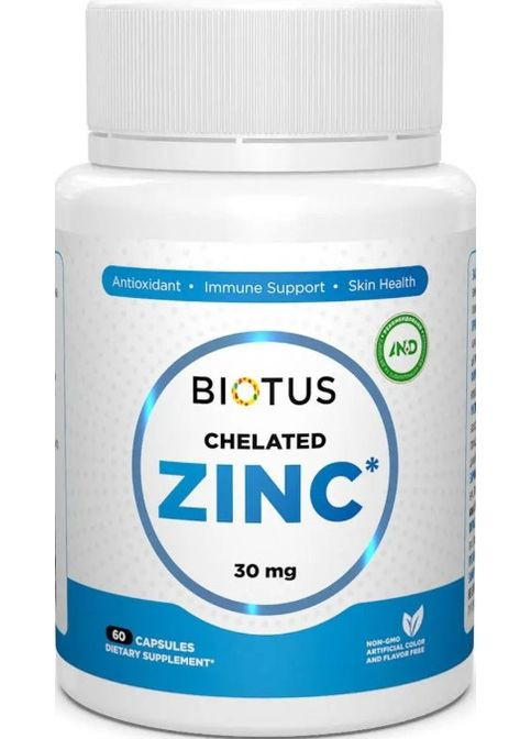 Цинк Chelated Zinc 30 мг 60 капс Biotus (359473131)
