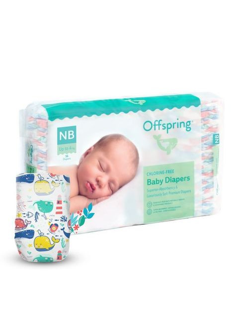 Підгузки (DP-OI-FAT-NB56P-WTW) Offspring Willy the Whale розмір NB до 4 кг 56 шт (357435910)