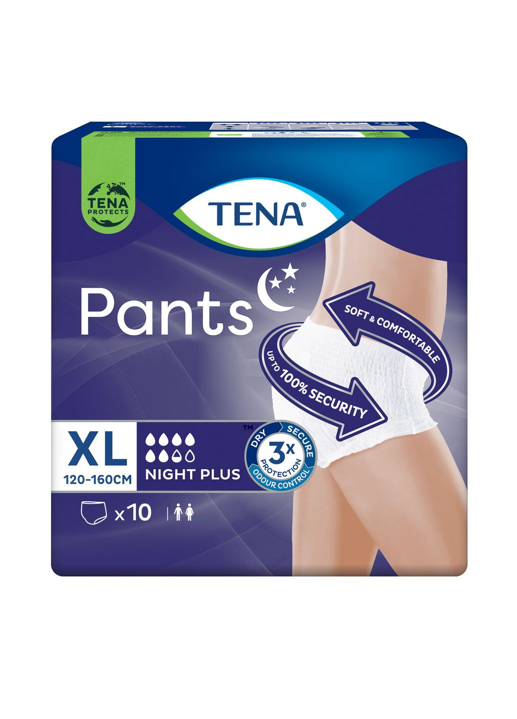 Труси-підгузки для дорослих Pants Plus Night Extra Large, 10 шт Tena (328447809)