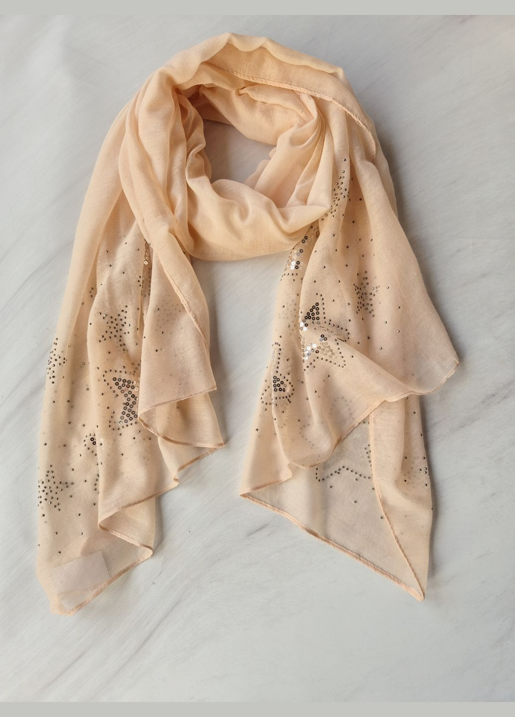 Шарф-палантин жіночий в паєтки весна-осінь 172х68 см No Brand (327430564)