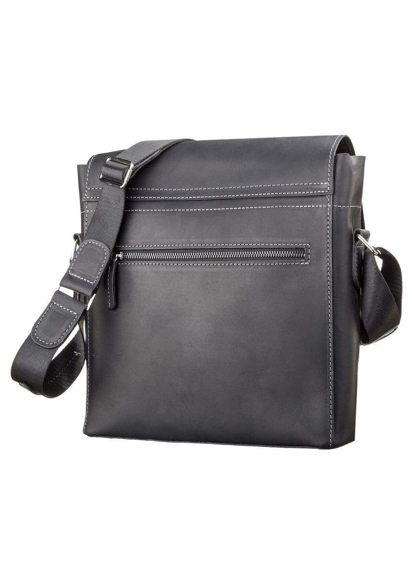 Мужская сумка из винтажной кожи для документов через плечо черная (sku_11112) No Brand (328922705)