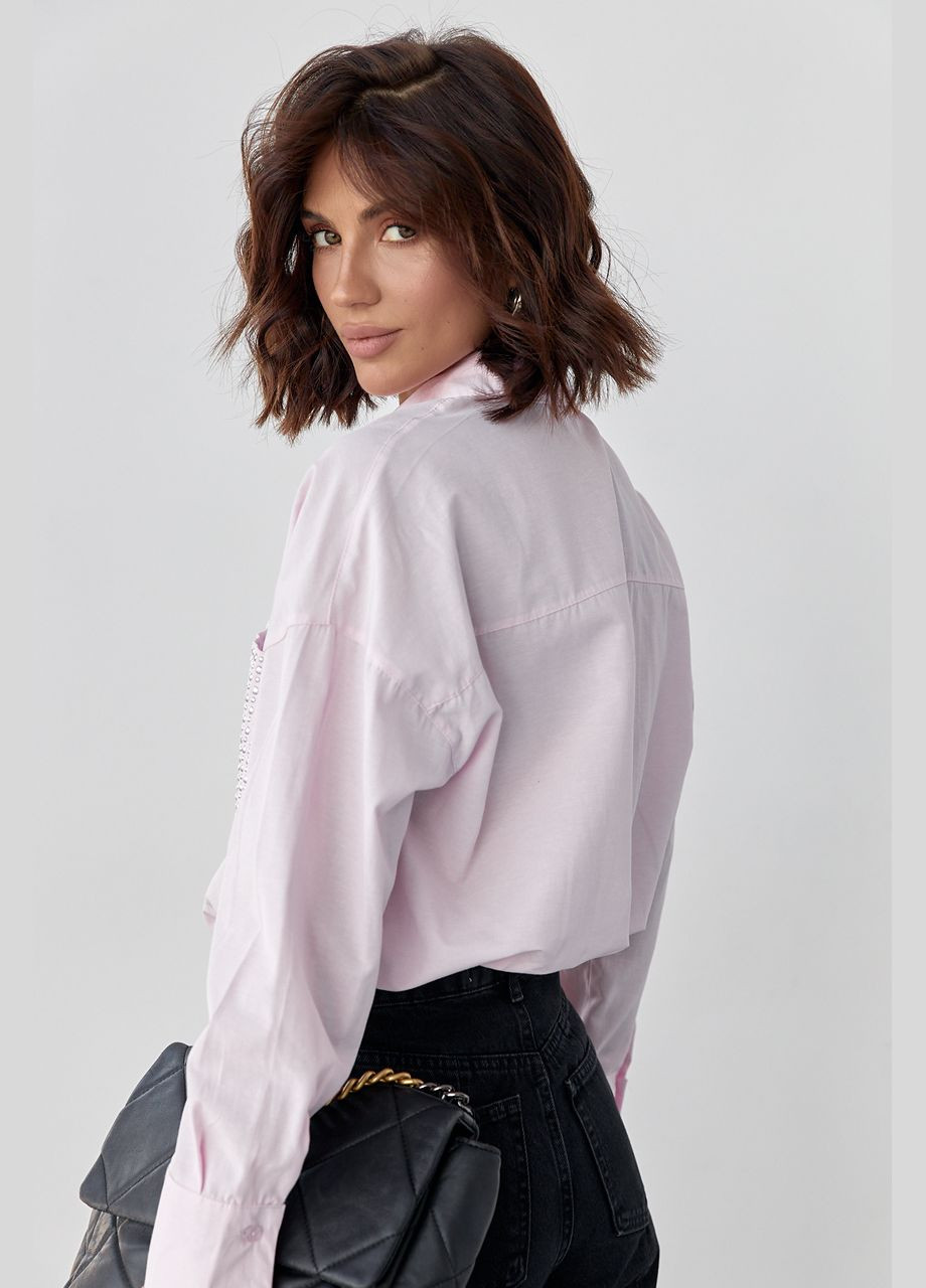 Розовая кэжуал рубашка Lurex с длинным рукавом