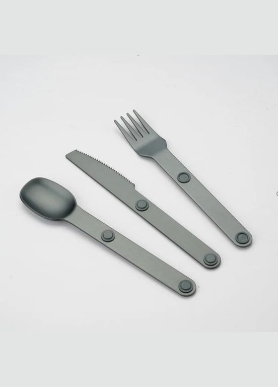 Компактний набір алюмінієвих столових приборів на магнітах 3 предмети, сірий More (317253881)