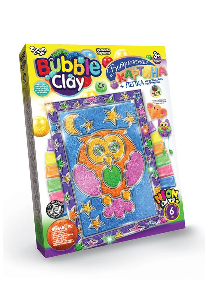 Набір для творчості "BUBBLE CLAY Вітражна картина" BBC02U Сова Вид 2 Danko Toys (292709015)