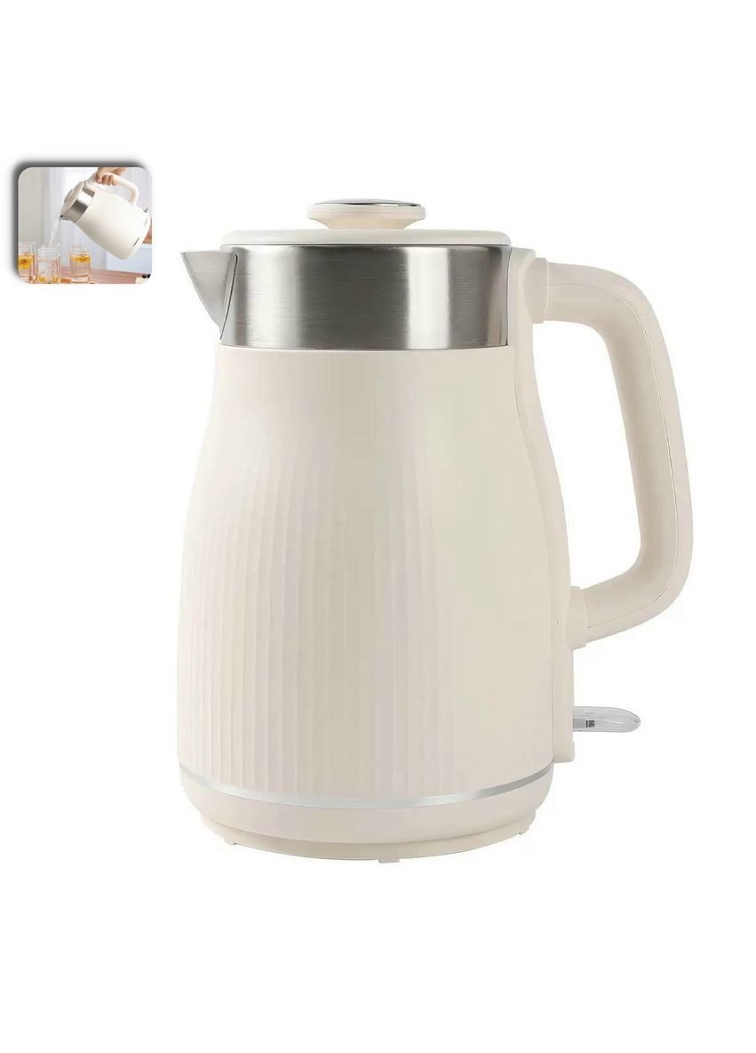 Электрочайник из нержавеющей стали чайник электрический 1.7 л 1800 Вт Молочный (YD833) Home (360531933)