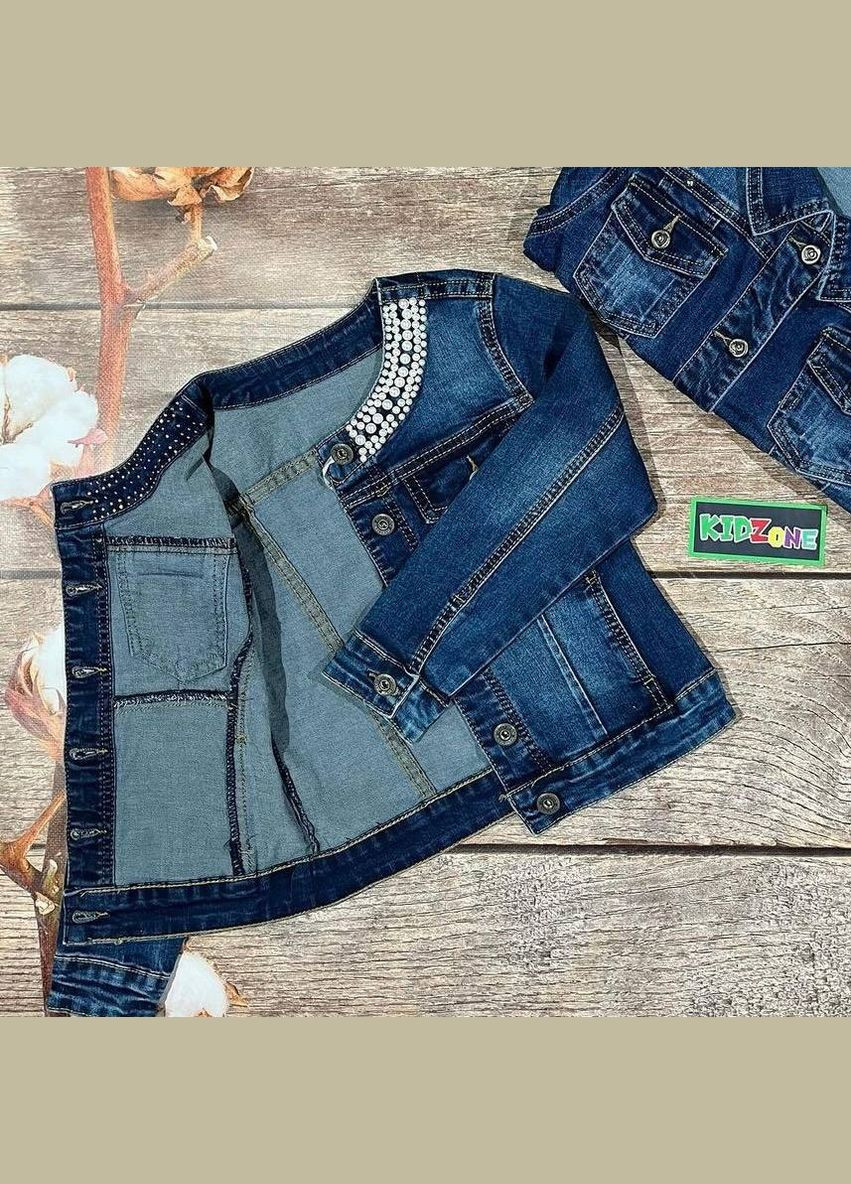 Синя демісезонна джинсова куртка No Brand