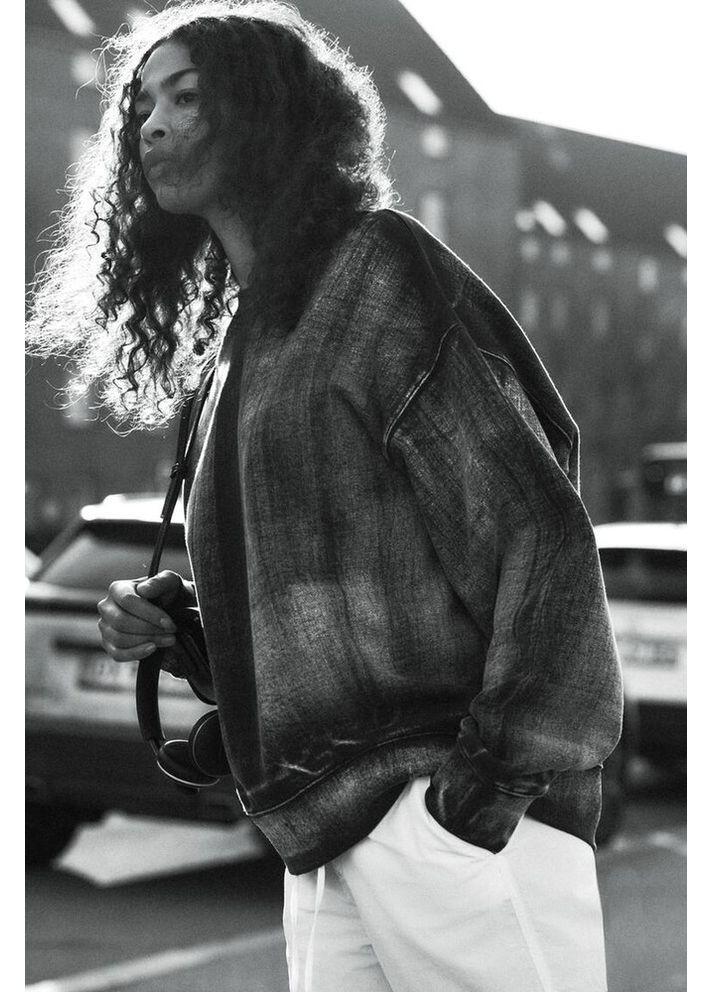 Темно-сірий світшот оверсайз 3854/301 Zara (370205025)