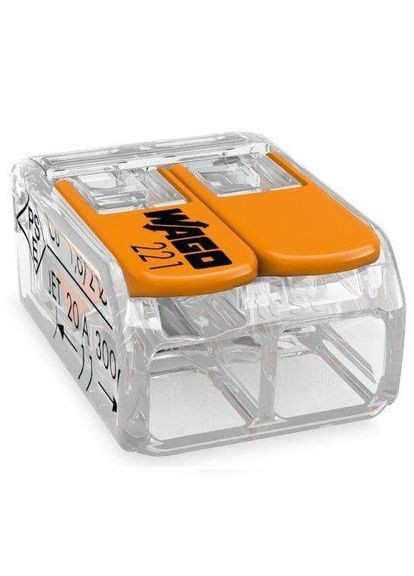 Клемма 221-412 с рычагом для 2-х проводников WAGO (340535050)