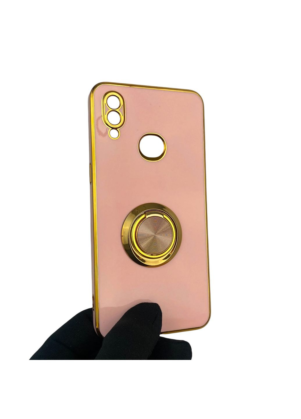 Чехол для Galaxy A10s SM-A107F с кольцом-подставкой с золотой окантовкой на самсунг а10с пудровый gs1 Samsung (366227985)