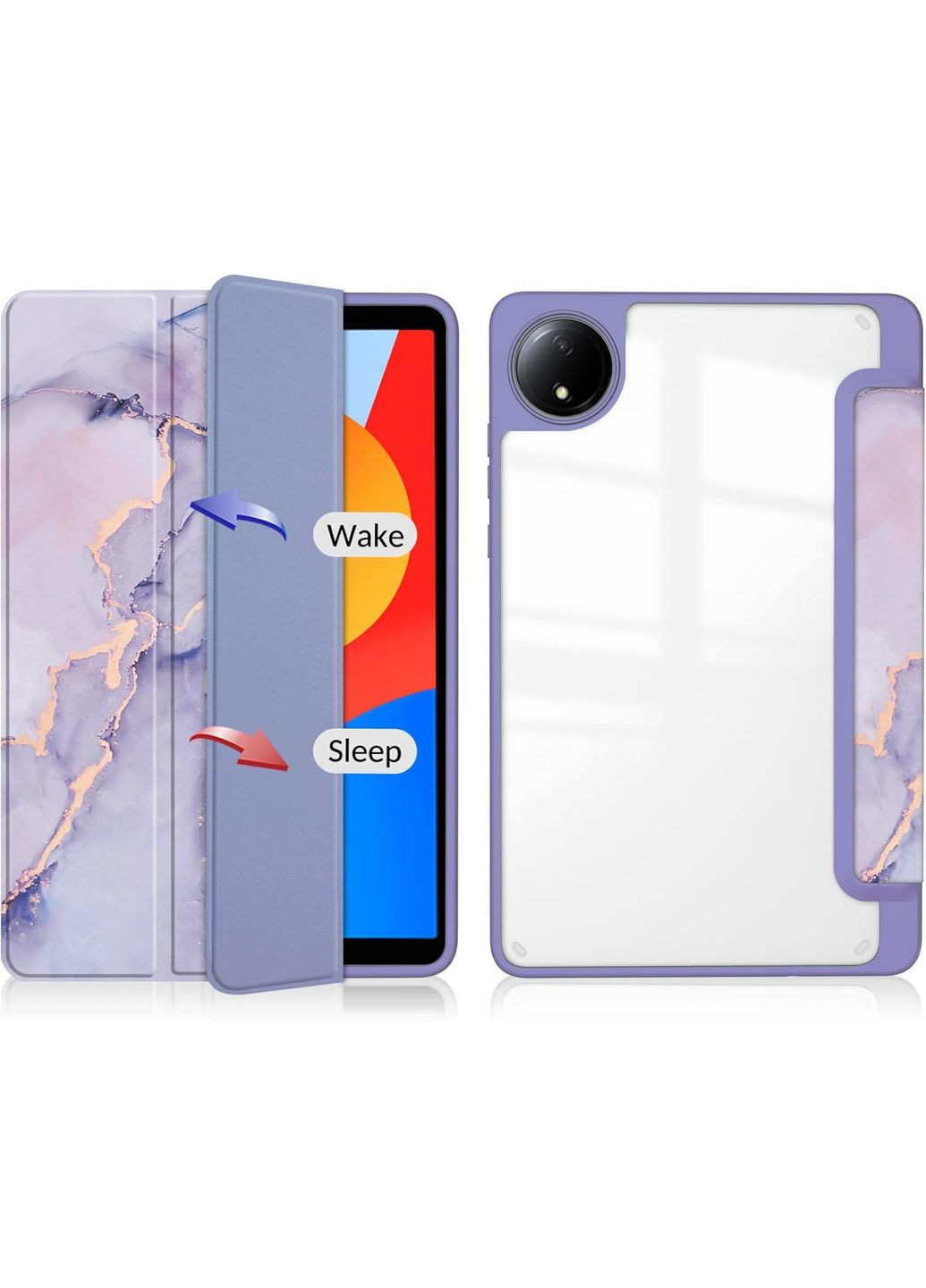 Чехол-книга Soft Edge TPU для Xiaomi Redmi Pad SE 8.7 Purple Marble (712577) BeCover (370616867)