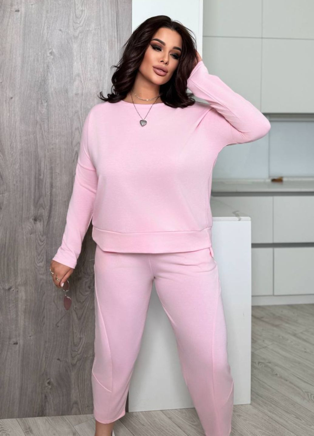 Жіночий однотонний костюм із двунитки Allthings (323196987)