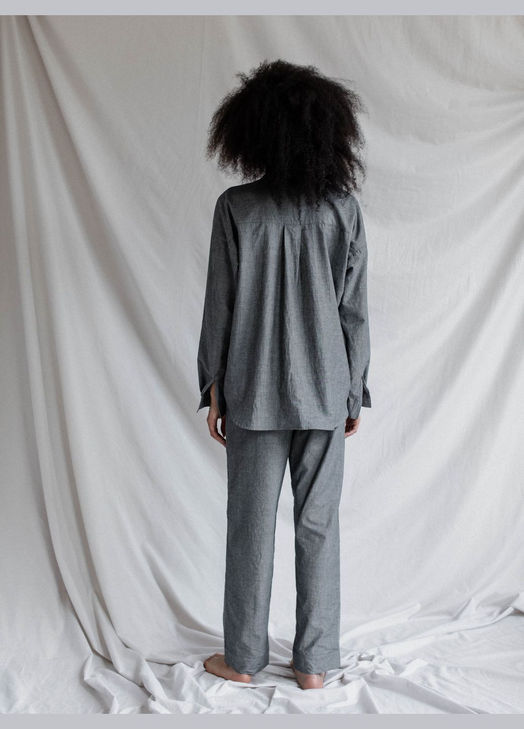Сіра піжама жіноча з вареної бавовни silver s Leglo