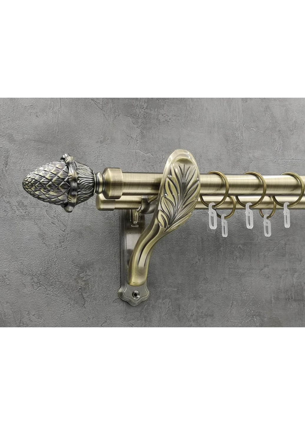 Карниз Шишка гладкая штанга двойной ретро 25/19 мм 320 см Антик Quadrum (352778290)