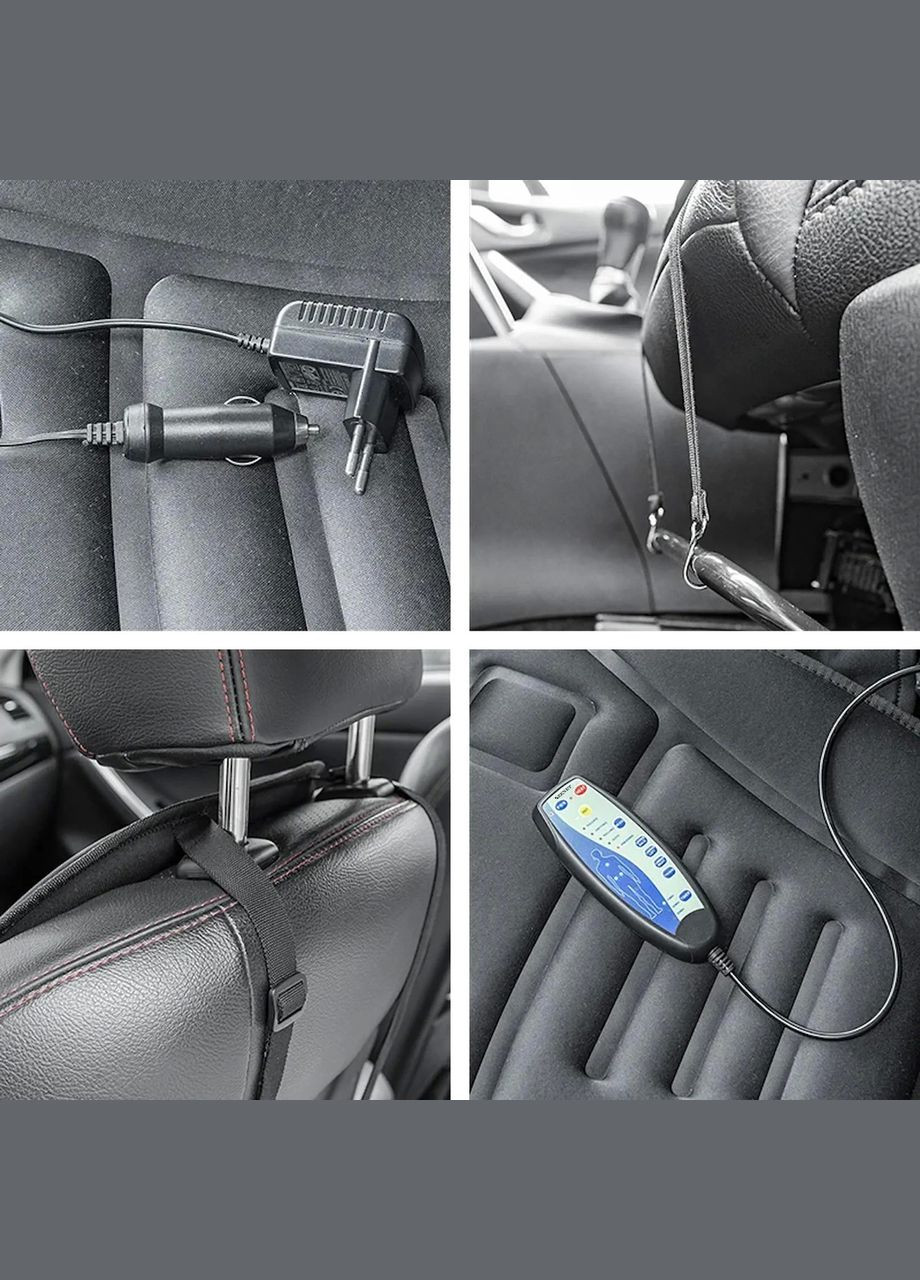 Автомобільна масажна накидка ZET-814 з прогрівом вібраційна Zenet (335872198)