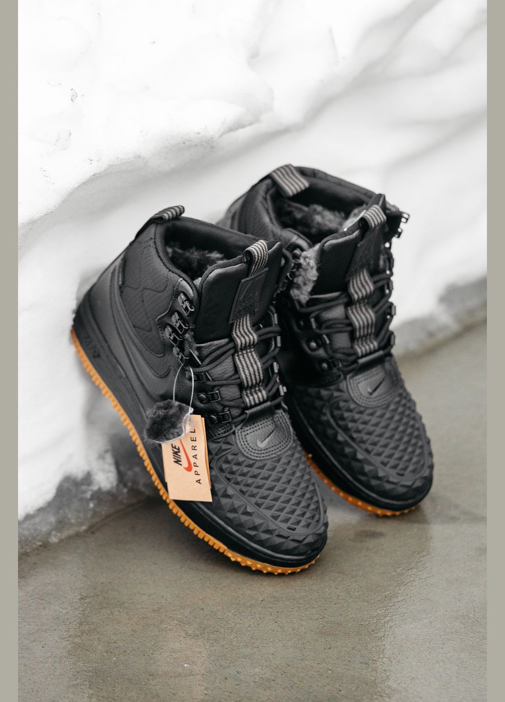 Чорні Зимовий кросівки чоловічі Nike Lunar Force 1 Duckboot