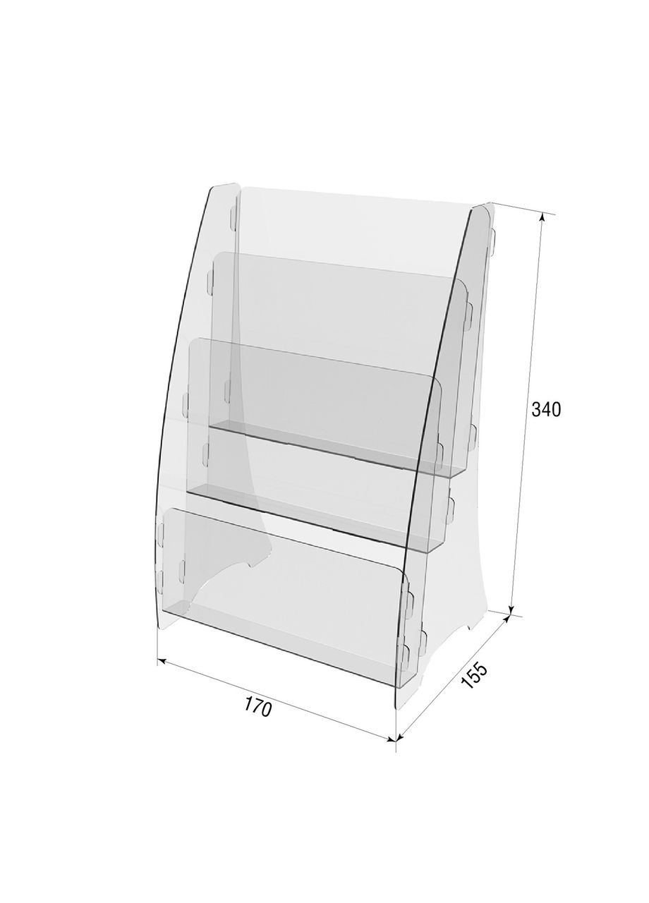 Буклетница настольная А5 3 кармана сборная Ekostar (368306942)