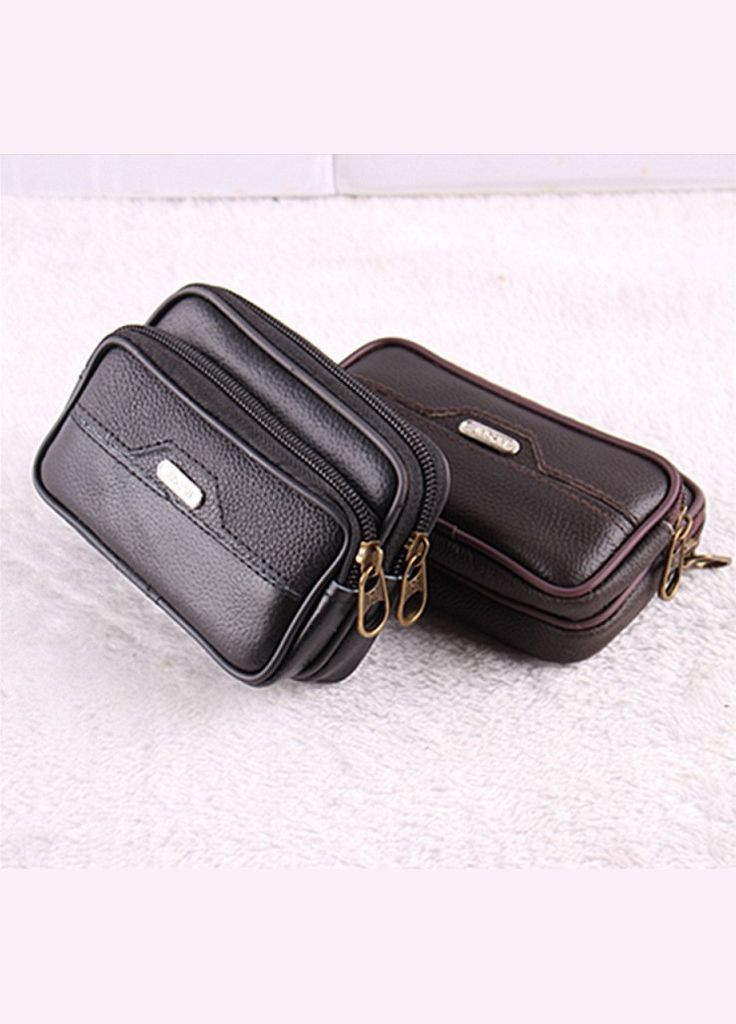 Мужская кожаная сумочка на пояс 2 отделения 008-018 Jingpin (297707653)