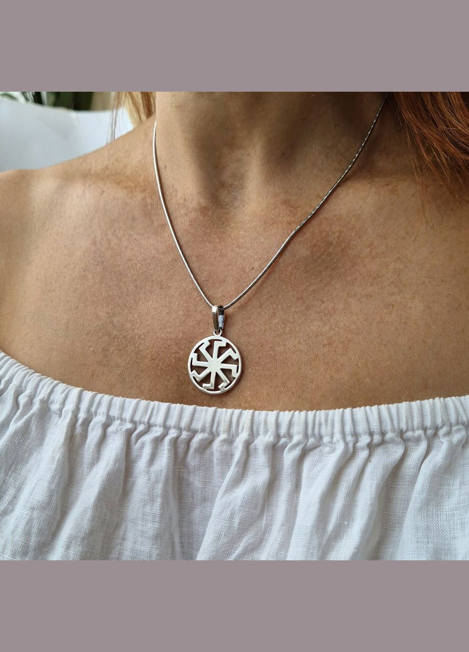 Срібна підвіска кулон оберіг амулет Ладинець Лади Богородиці срібло 925 проби чорнене 89028ч 4.10г No Brand (306741420)