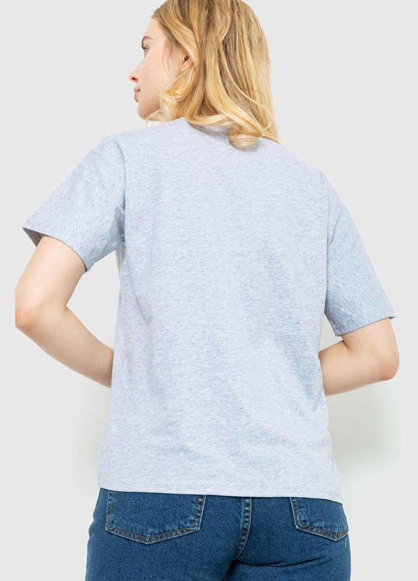 Футболка женская однотонная, цвет серый, Ager - (269342371)