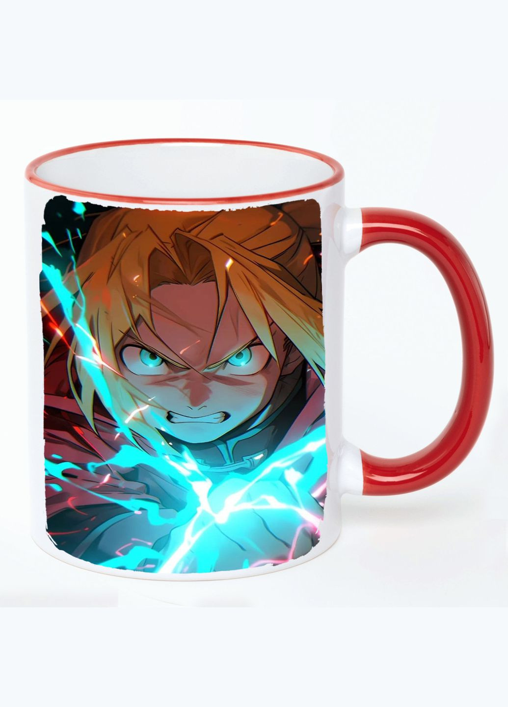 Чашка Сталевий алхімік Аніме #013 (кухоль, кухоль) Біла з Червоною ручкою 330 мл No Brand (322712638)