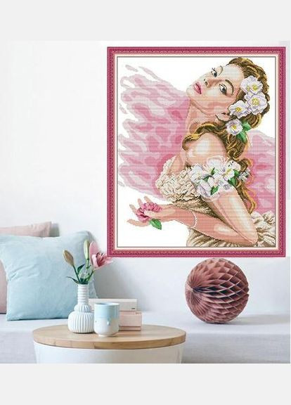 Набор для вышивания по нанесённой на канву схеме "Lady of the Camellias". AIDA 14CT printed 45*53 см Joy Sunday (313613611)