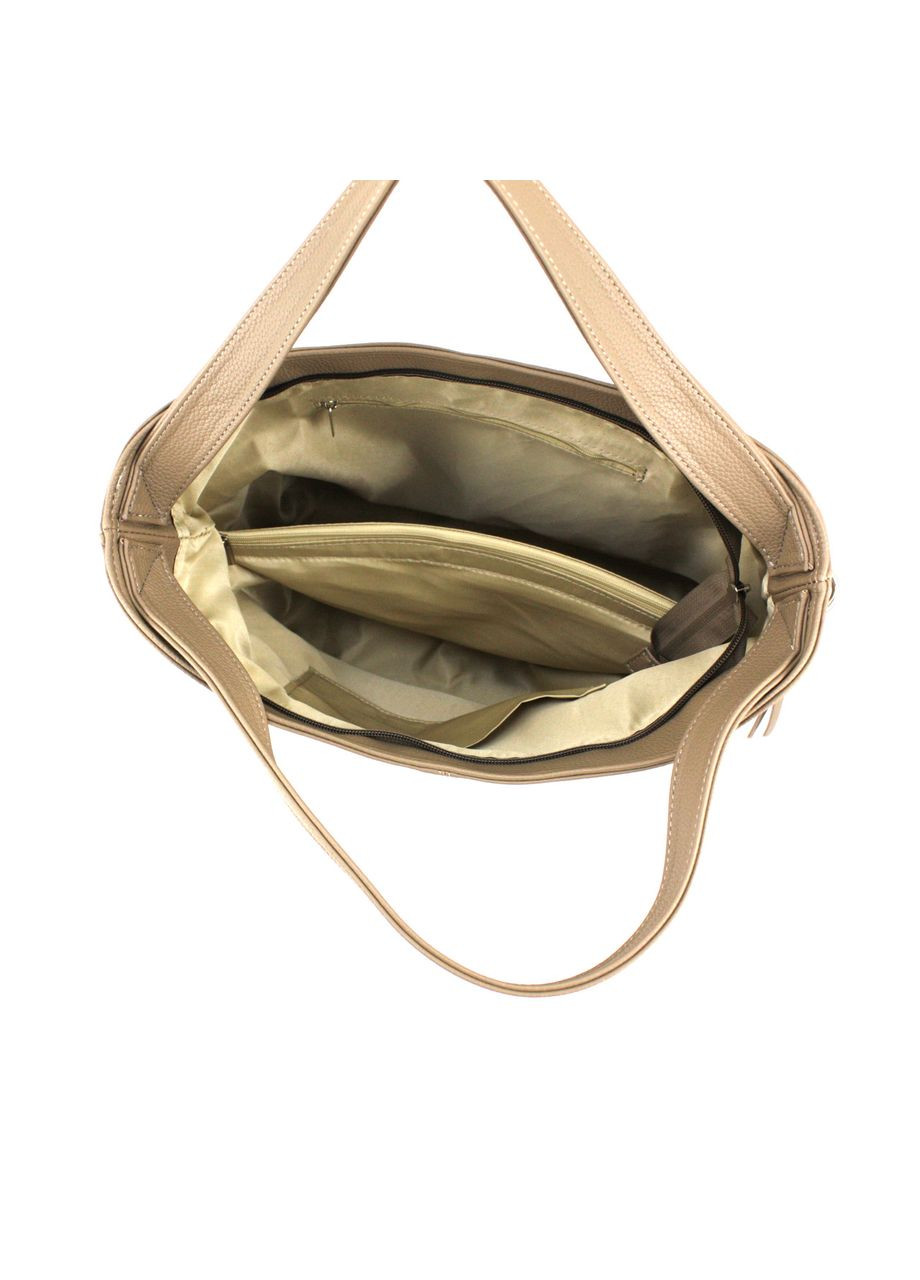 Вместительная женская сумка-хобо 510186 бежевая Voila (309161337)