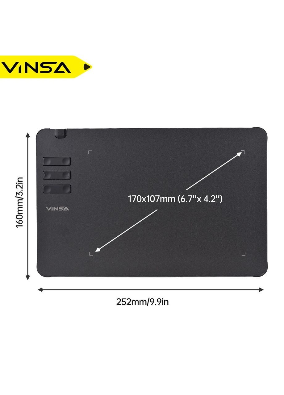 Графічний планшет VINSA T605 для малювання No Brand (303360502)