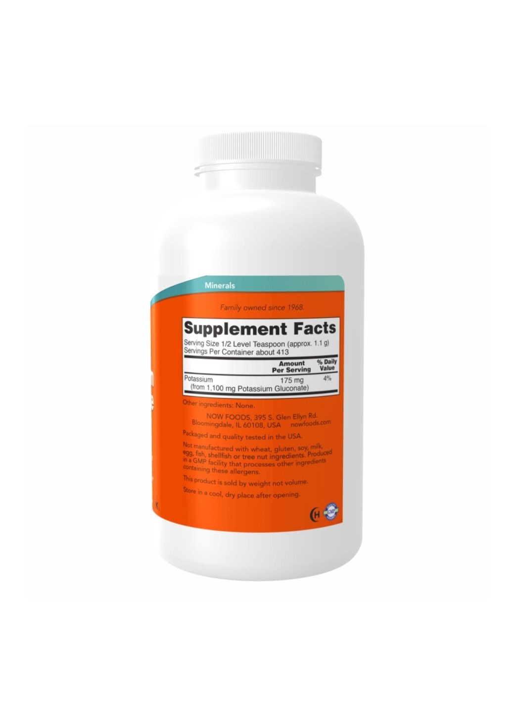 Калій Potassium Gluconate Pure Powder - 454g Now Foods (280899562)